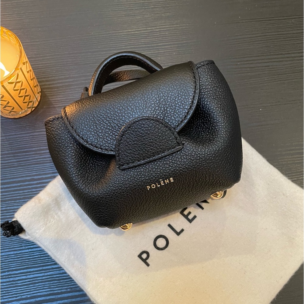 Poléne Numéro Un Micro Bag in Textured Black